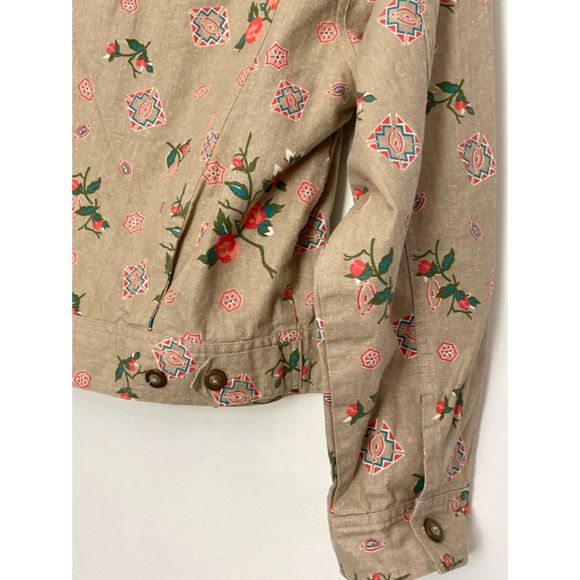 SK Wear Vintage Dainty Floral Neutral Jacket Women's Size Large No Wear A122 - Picture 12 of 13